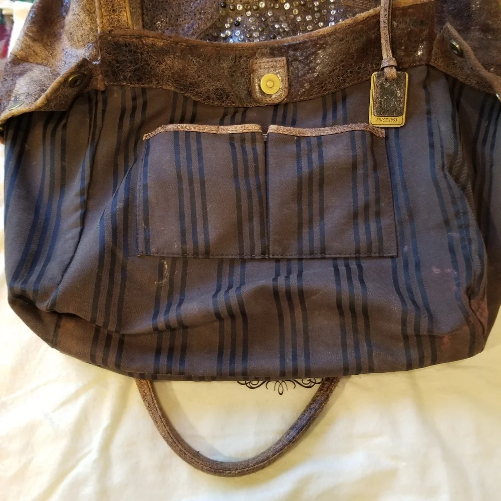 Frye Deborah Studded Star Distressed Handbag - Picture 6 of 16